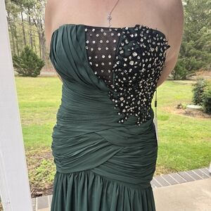 JJs House Black and White One Shoulder Cocktail Gown